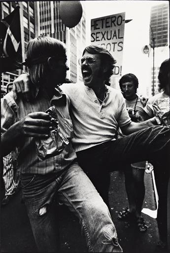 (GAY PRIDE PARADE) A small group of 11 photographs documenting early Pride Marches in New York City, including the first ever in 1970.